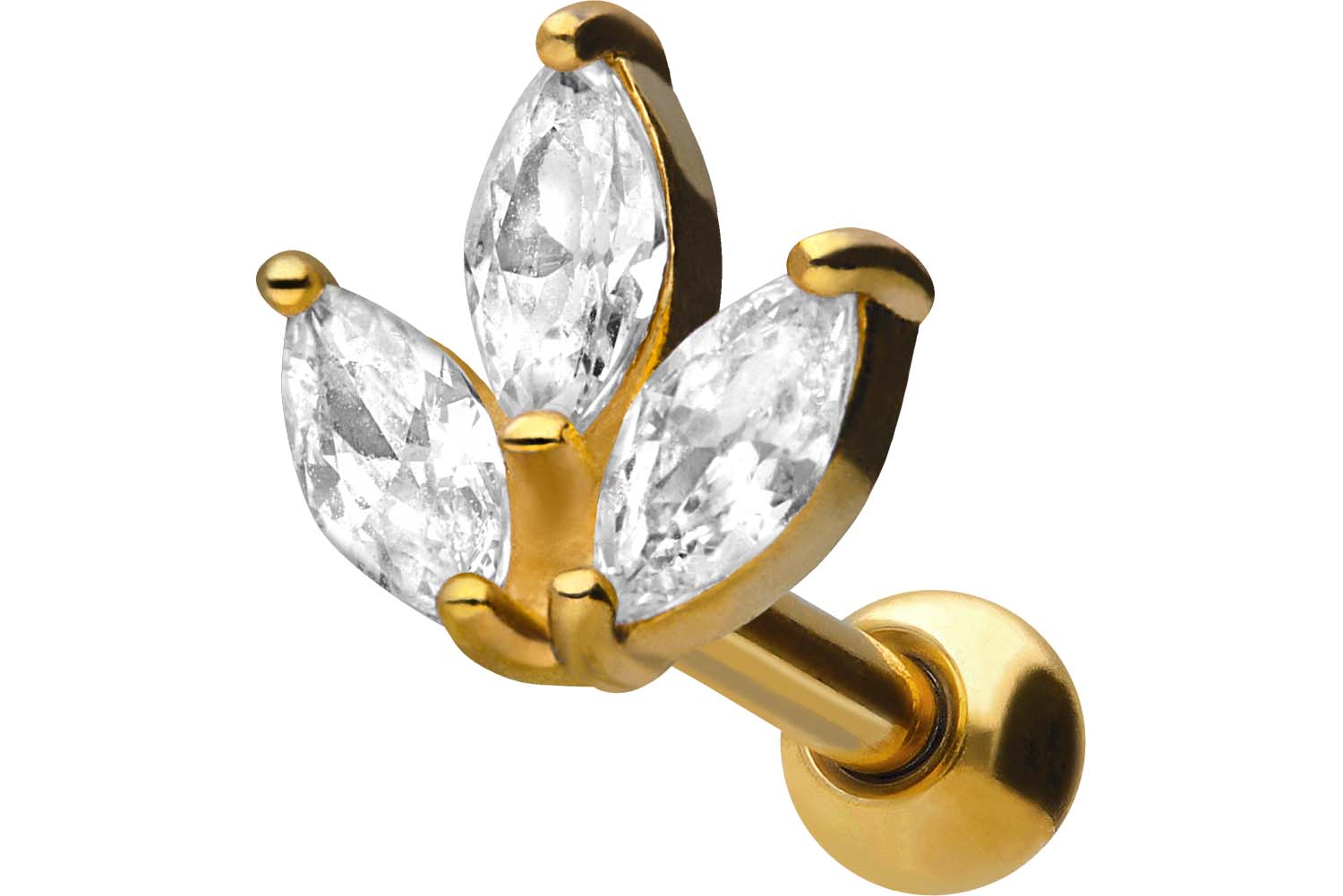 Chirurgenstahl Ohrpiercing KRISTALLBLÄTTER
